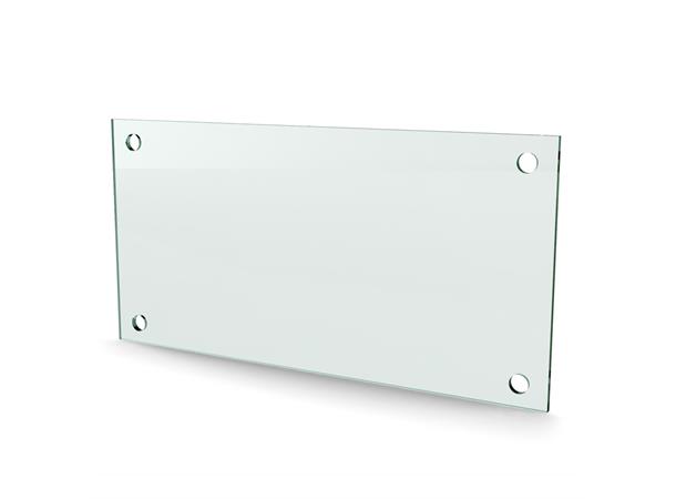 Herdet glass med hull, 8mm, flat 300x150, 4hull, 30/25, 11mm hull 