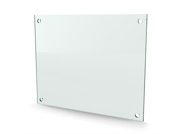 Herdet glass med hull, 4mm, flat 330x260, 4hull, 15/15, 11mm hull 