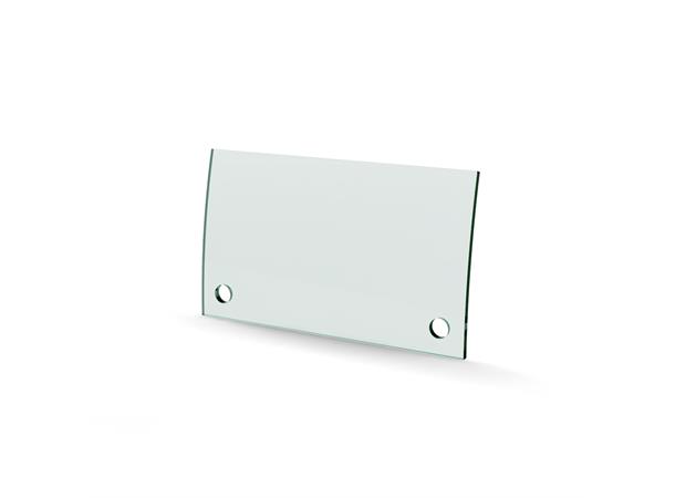 Herdet glass med hull, 4mm, kurvet 170x100, 2hull, 21/16, 11mm hull 