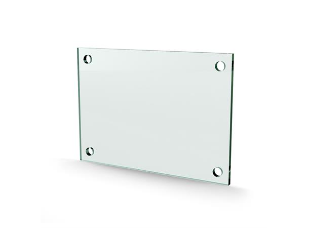 Herdet glass med hull, 6mm, flat 210x148, 4hull, 25/20, 11mm hull 
