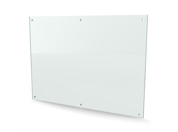 Herdet glass med hull, 6mm, flat 841x594, 6hull, 30/20, 12mm hull 