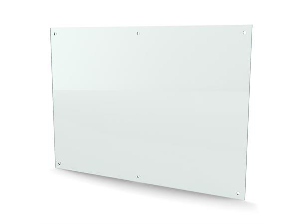 Herdet glass med hull, 4mm, flat 841x594, 6hull, 25/20, 12mm hull 
