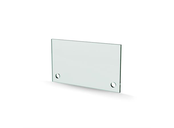 Herdet glass med hull, 4mm, flat 170x100, 2hull, 21/16, 11mm hull 