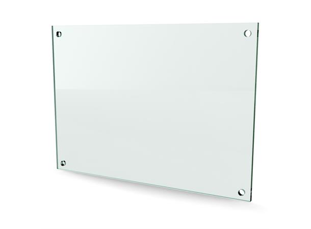Herdet glass med hull, 8mm, flat 420x297, 4hull, 30/25, 11mm hull 