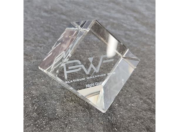 PWF Glass Cube Trophy CC4177 Matt Blackhawk