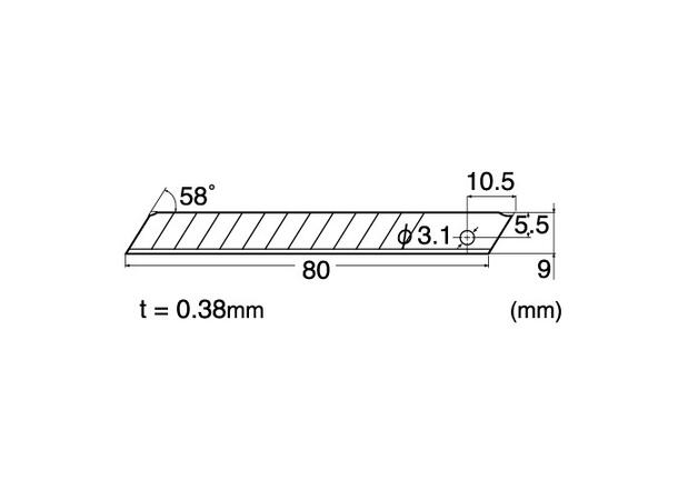 Knivblad NT Cutter BA-50P 50pk, 9mm bredde på blad