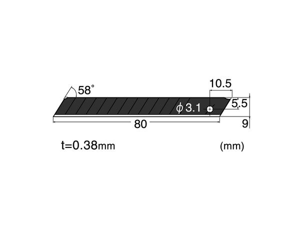 Knivblad NT Cutter BA-53P sort 50pk, 9mm bredde på blad