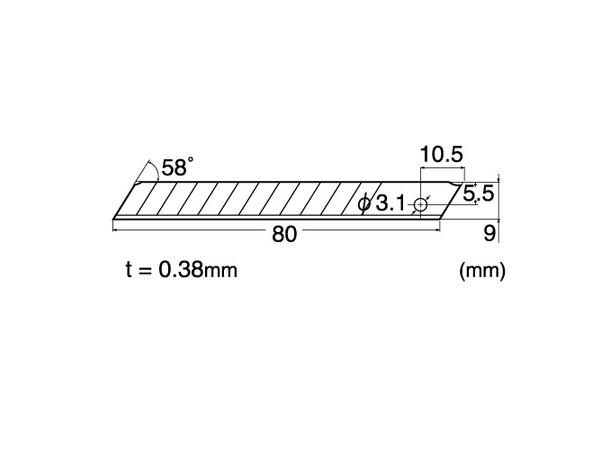 Knivblad NT Cutter BA-50SS rustrfri 50pk, 9mm bredde på blad 