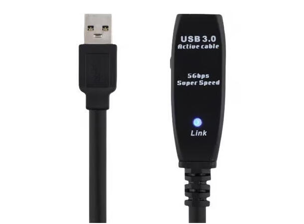 USB-A forlengerkabel med forsterker 7m 
