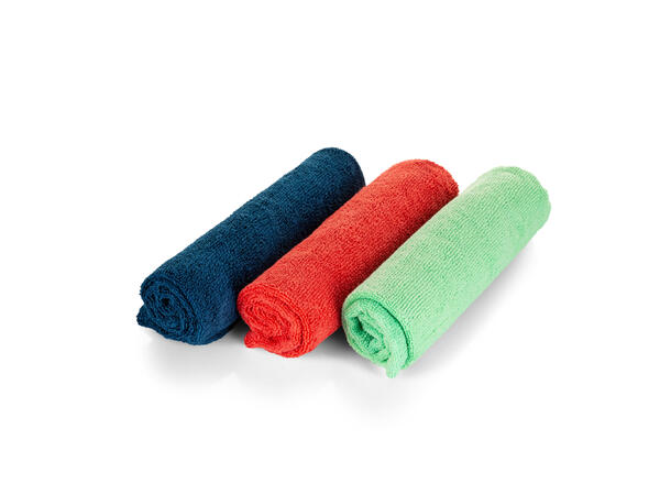 Ewocar Microfiber Cloth Set 320g 3-pakk (red, green, blue) 40x40cm 