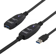 USB-A forlengerkabel med forsterker 15m