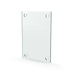 Herdet glass med hull, 4mm, flat 120x180, 4hull, 15/15, 11mm hull