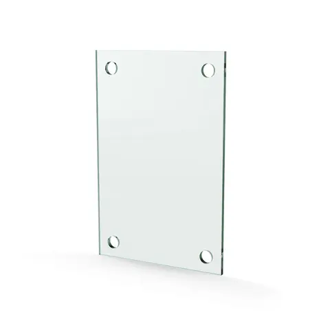 Herdet glass med hull, 4mm, flat 120x180, 4hull, 15/15, 11mm hull