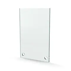 Herdet glass med hull, 4mm, flat 130x200, 2hull, 15/15, 11mm hull