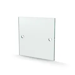 Herdet glass med hull, 4mm, flat 150x150, 2hull, 15/75, 11mm hull