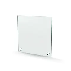 Herdet glass med hull, 4mm, flat 150x150, 2hull, 15/15, 11mm hull