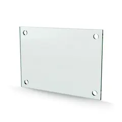 Herdet glass med hull, 4mm, flat 210x148, 4hull, 15/15, 11mm hull