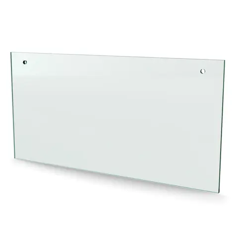 Herdet glass med hull, 4mm, flat 297x150, 2hull, 40/15, 5mm hull