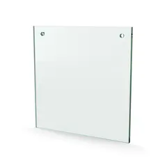 Herdet glass med hull, 6mm, flat 180x180, 2hull, 25/15, 6mm hull