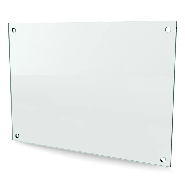 Herdet glass med hull, 6mm, flat 420x297, 4hull, 30/20, 11mm hull 