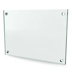 Herdet glass med hull, 6mm, flat 297x210, 4hull, 25/20, 11mm hull