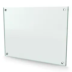 Herdet glass med hull, 8mm, flat 400x300, 4hull, 30/25, 11mm hull