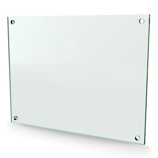 Herdet glass med hull, 8mm, flat 400x300, 4hull, 30/25, 11mm hull 