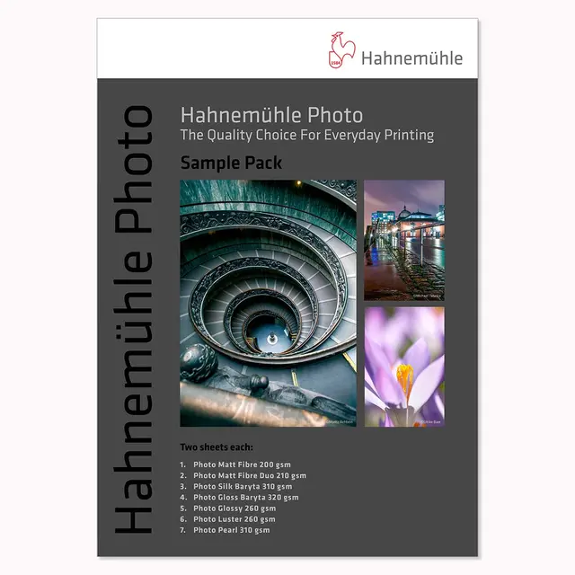 Hahnemühle Photo prøver Prøvepakke 
