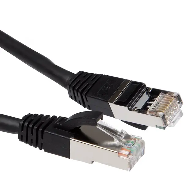 Nettverkskabel Cat6a 10m sort RJ45 