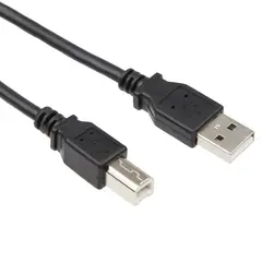 USB-A til USB-B-kabel 5m (sort) 2.0, USB type A, USB type B, PVC