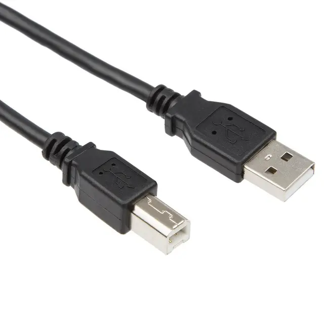 USB-A til USB-B-kabel 5m (sort) 2.0, USB type A, USB type B, PVC 