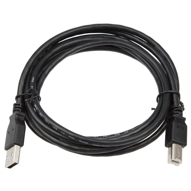 USB-A til USB-B-kabel 5m (sort) 2.0, USB type A, USB type B, PVC 
