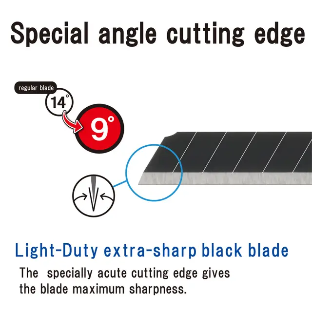 Knivblad NT Cutter BA13P sort 10pk, 9mm bredde på blad 